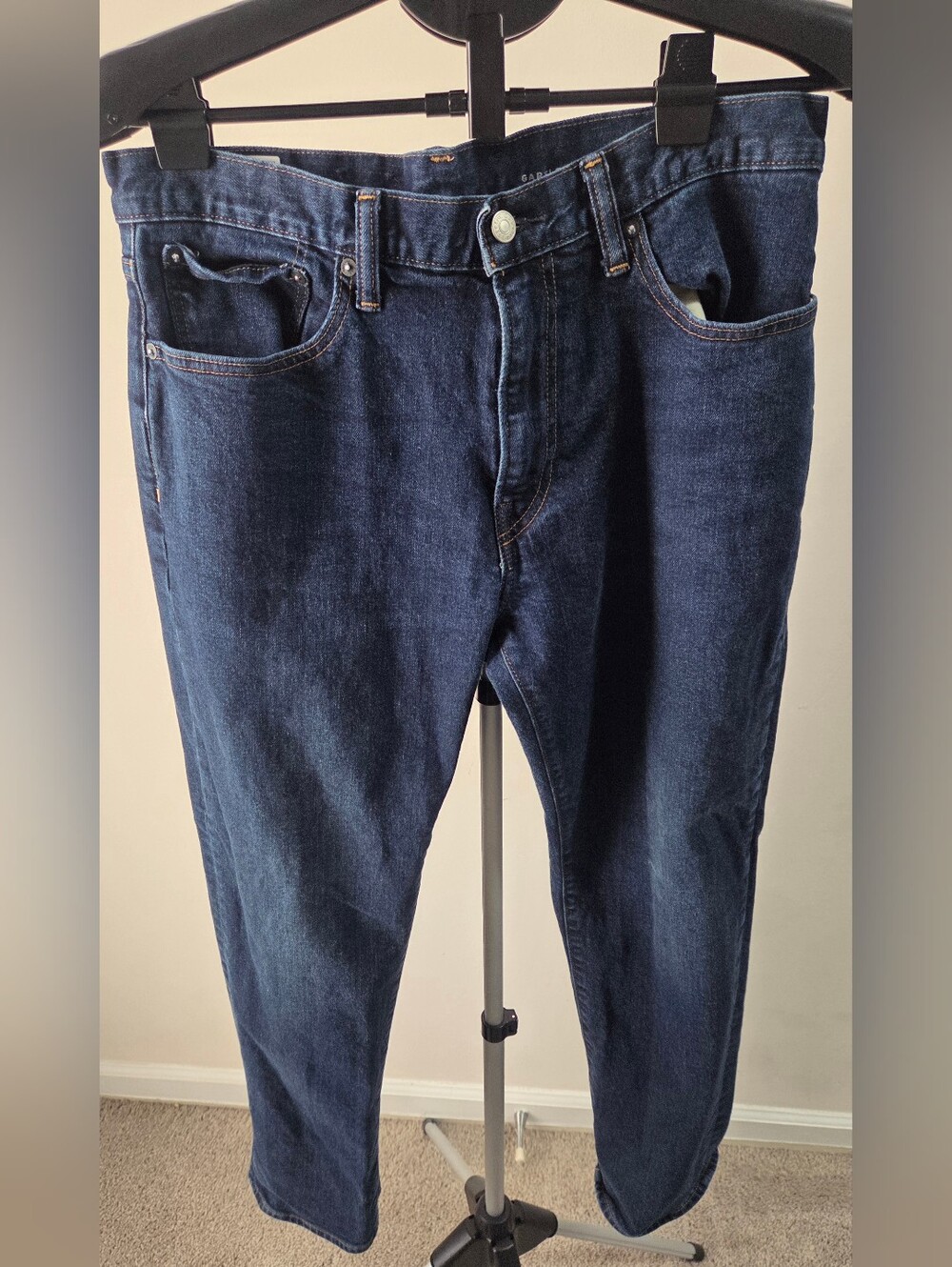 GAP Men’s Straight Denim Jeans 32/30 Dark Indigo Wash Classic Fit